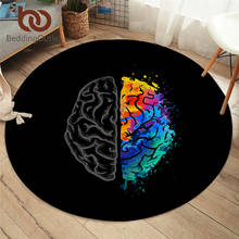 BeddingOutlet-alfombrilla de cerebro humano para dormitorio, Alfombra redonda de acuarela, colorida, antideslizante, moderna, para sala de estar, envío directo 2024 - compra barato