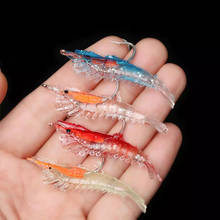 WALK FISH 4Pcs/lot Wobblers Silicone Soft Bait Shrimp Worm Lure set 60mm 3g Attractive Swivel Jig Lead soft bait Kit Bass 2024 - buy cheap