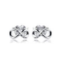 Sparkling Infinity Stud Earrings 925 Sterling Silver Jewelry Free Shipping 2024 - buy cheap