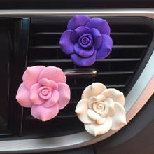 Camellia-difusor de Aroma de coche para niñas, ambientador con Clip de ventilación de Perfume automático, decoración de flores, accesorio para coche 2024 - compra barato
