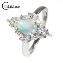 CoLife Jewelry 925 Silver Opal Ring for Party 6*8mm 100% Natural Opal Silver Ring Sterling Silver Opal Jewelry Gift for Woman 2024 - buy cheap