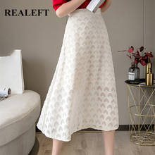 REALEFT-faldas de gasa para mujer, faldas informales holgadas, estilo coreano de oficina, de cintura alta, 2021 2024 - compra barato