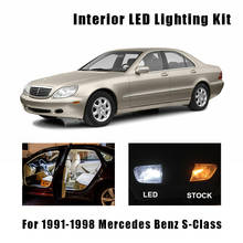 Luz LED de lectura de mapa para coche, Kit Interior de luz de matrícula, sin Error, 11 piezas, blanco, para Mercedes Benz Clase S, 1991-1998 2024 - compra barato