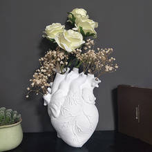 Ваза керамическая в виде белого сердца, ваза для цветов, домашний декор, растительный цветочный горшок, Современный Настенный декор с любовью в виде цветка, ваза для дома, подарок на свадьбу 2024 - купить недорого