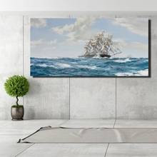 Tamanho 60x120cm-boat no mar quadros em tela-seascape arte da parede decoração para casa lona-cuadros posters drop shipping 2024 - compre barato