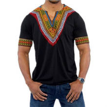 6 cores 2021 moda verão homens topo africano roupas áfrica dashiki vestido impressão rico bazin casual manga curta t camisa para mans 2024 - compre barato