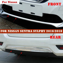 Parachoques delantero y trasero para Nissan Sentra Sylphy, accesorios de cubierta embellecedora de placa, estilo plateado brillante, 2016, 2017, 2018 ABS 2024 - compra barato