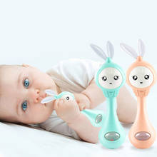 QWZ Musical Flashing Baby Rattles Teether Rattle Toy Hand Bells Rabbit Hand Bells Newborn Infant Early Educational Toys 0-12M 2024 - buy cheap