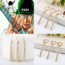 Anime One Piece Pirate Hunter Roronoa ZORO Golden Clip Earrings Dangle Accessories Jewelry for Men Cosplay Gift 2024 - buy cheap