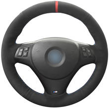 Cubierta de ante para volante de coche, protector cosido a mano con marcador rojo, para BMW M Sport M3, E90, E91, E92, E93, E87, E81, E82, E88, X1, E84, 2011 2024 - compra barato