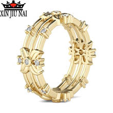 Anillos de oro de 14k, anillos de plata con Zirconia cúbica clara, accesorios deslumbrantes de margaritas, regalos, anillo de joyería gótico para mujeres 2024 - compra barato