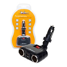 Cigarette lighter-splitter Transformer 2 sockets + 2usb, plug-lock airline asp-2tu-08 2024 - buy cheap