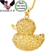 OMHXFC Atacado Europeia Moda Mulher Homem Unisex Partido Presente de Casamento Aniversário Oco Pato 18KT Ouro Verdadeiro Pingente Encanto PN22 2024 - compre barato