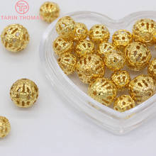 100PCS 10MM Gold Color Iron Spacer Beads Hollow Metal ball Diy Jewelry Findings Earrings Accessories Wholesale 2024 - buy cheap