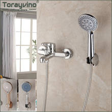 Torayvino-conjunto de chuveiro de parede com ducha de mão, cromado, polido, para banheira, água quente e fria 2024 - compre barato