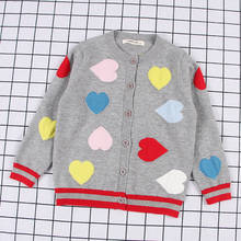 Baby Boys Girls Loving Heart Printing Cardigan Coat Children Clothing Boys Girls Long Sleeve Knitted Kids Cardigan Coat 2024 - buy cheap
