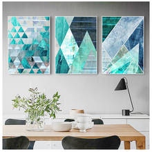 Geometric Turquoise Canvas Posters Abstract Art Canvas Prints Painting Nordic Wall Pictures for Living Room Home Decor Unframed 2024 - buy cheap