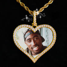 D&Z Custom Made Photo Heart Medallions Necklace & Pendant With 4mm Tennis Chain AAA Cubic Zircon Men's Hip hop Jewelry 2024 - buy cheap