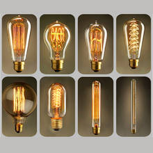 С регулируемой яркостью Эдисон светильник накаливания 40W 220V Ретро Винтаж Эдисон лампы накаливания ампулы лампы Винтаж Edison лампа ретро светильник 2024 - купить недорого
