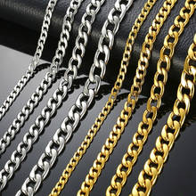 Modyle colar masculino de corrente cubana, de aço inoxidável, dourado, preto e prata, gargantilha masculina, presente para homens e mulheres, atacado 2024 - compre barato