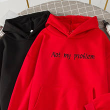 Funny Korean Oversized Hoodie Female Harajuku Hoodie Oversize Sweatshirts Letter Print Women Hoodies Streetwear Grunge Clothes 2024 - buy cheap