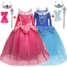 Vestido de princesa para niña, disfraz de fantasía para fiesta de Halloween, carnaval, manga larga, 4 capas 2024 - compra barato