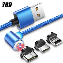 YBD 2 м 1 м L-TYPE Магнитный зарядный кабель Micro USB Type C кабель для iPhone в USB шнур для iPhone Магнитный зарядный провод для iPhone X 2024 - купить недорого