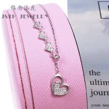 JSTH S925 temperament love collars chain INS cold wind simple zircon tassel necklace female net red students go with everything 2024 - buy cheap