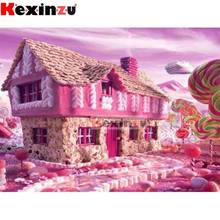 Kexinzu-Kit de pintura de diamante perforado redondo 5D DIY, mosaico bordado de "Casa de dulces", decoración del pegatinas de punto de Cruz, regalo Xf5 2024 - compra barato