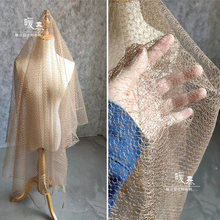 Mesh Tulle Fabric khaki Irregular Hollow-out DIY Decor Veil Silhouette Design Gown Skirt Wedding Dress Designer Fabric 2024 - buy cheap