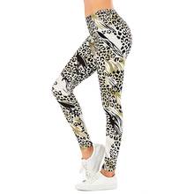 Леггинсы женские с леопардовым принтом, брендовые модные пикантные, облегающие мягкие эластичные штаны для фитнеса 2024 - купить недорого