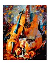Frameless diy painting by numbers for wall decor flowers painting on canvas for home decor 4050cm violin 2024 - buy cheap