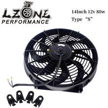 LZONE - 14 Inch Universal 12V 80W Slim Reversible Electric Radiator AUTO FAN Push Pull With mounting kit  Type S 14" JR-FAN14 2024 - buy cheap