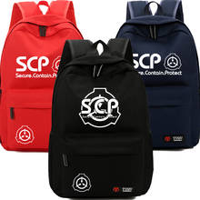 SCP Backpack Bag Zipper Casual School Students Book Bag Boys Girls Fans Black Red 2024 - buy cheap