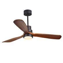 Wooden ceiling fan 52 inches LED Ceiling Fan Light FOR dinning room living room Remote control Ventilador De Techo Fan 2024 - buy cheap
