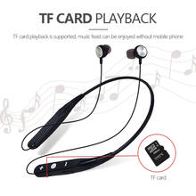 733TF беспроводные Bluetooth наушники, Спортивная гарнитура, поддержка TF карты, ударная музыка, Водонепроницаемый Bluetooth 5,0, шейные наушники с микрофоном 2024 - купить недорого