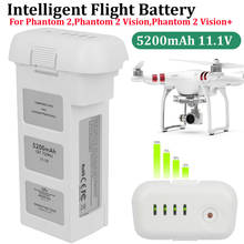 Для DJI Phantom 2/3 4480 мАч 5200 мАч Drone Battery s модернизированная большая емкость запасная батарея Vision + Квадрокоптер 66.6Wh 10C 2024 - купить недорого