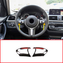 Car Styling Carbon Fiber Steering Wheel Panel Switch Button Cover Trim For BMW 1 3 4 5 6 Series F30 F10 X5 X6 F15 F16 M Sport 2024 - buy cheap