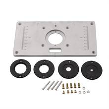 Universal Aluminum Router Table Insert Plate with 4pcs Insert Rings For DIY Woodworking Tools 2024 - buy cheap