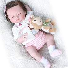 Npk boneca 48cm silicone completo bebê recém-nascido boneca como real macio vinil bebe reborn menina detalhe pintado banho chuveiro brinquedos presente 2024 - compre barato