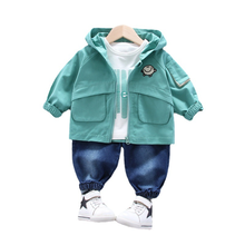 New Autumn Baby Boys Girls Clothes Children Sports Hooded Jacket T-Shirt Pants 3Pcs/Sets Toddler Casual Clothing Kids Tracksuits 2024 - buy cheap