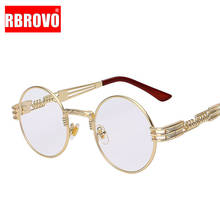 RBROVO-gafas De Sol Steampunk De aleación para mujer y hombre, lentes De Sol De diseñador De marca, redondas, gradientes, UV400 2024 - compra barato