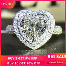 choucong Genuine 925 sterling Silver Heart Shape Promise Ring AAAAA cz Engagement Wedding Band Rings For Women Bridal Jewelry 2024 - buy cheap