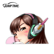 Pular o tempo de overwatch d. va (hana cantar) 11, 9.2, cabeça grande, anime, peeker, decalque de vinil, waifu, kawaii, adesivos de carro para meninas 2024 - compre barato