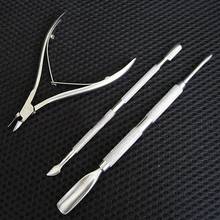 Stainless Steel Nail Cuticle Spoon Pusher Remover Cutter Nipper Clipper Cut Set 2024 - buy cheap