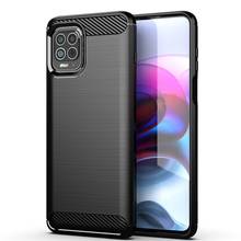 Shock Absorption Cover Soft TPU Anti Scratch Carbon Fiber Back Case With Screen Protector for Motorola Moto Edge S/Moto G100 2024 - buy cheap