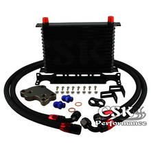 Apto para bmw mini cooper s r53 02-06 15row óleo cooler + filtro adaptador kit preto/azul 2024 - compre barato