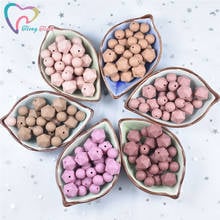 100 PCS New Colors 12-15 MM Silicone Teething Round Loose Beads 14-17 MM Hexagon Geometric Fashion Baby Teething Necklace Perle 2024 - buy cheap