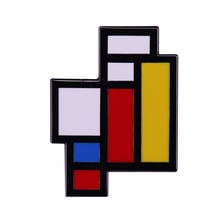 Mondrian art geometric abstract painting Enamel Pin modern Art Badge Colorful Pins Accessory 2024 - buy cheap