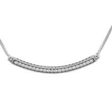 Collar de barra de corazones de CZ transparente, colgante que se adapta a cuentas y dijes, cadena artesanal, joyería de plata de ley para mujer 2024 - compra barato